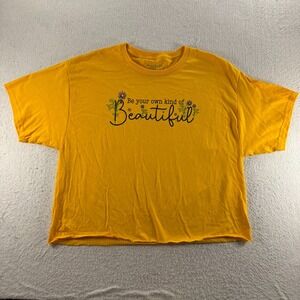 Chic and‎ Cheerful T-Shirt Womens L Yellow Be Your Own Kind Of Beautiful Floral